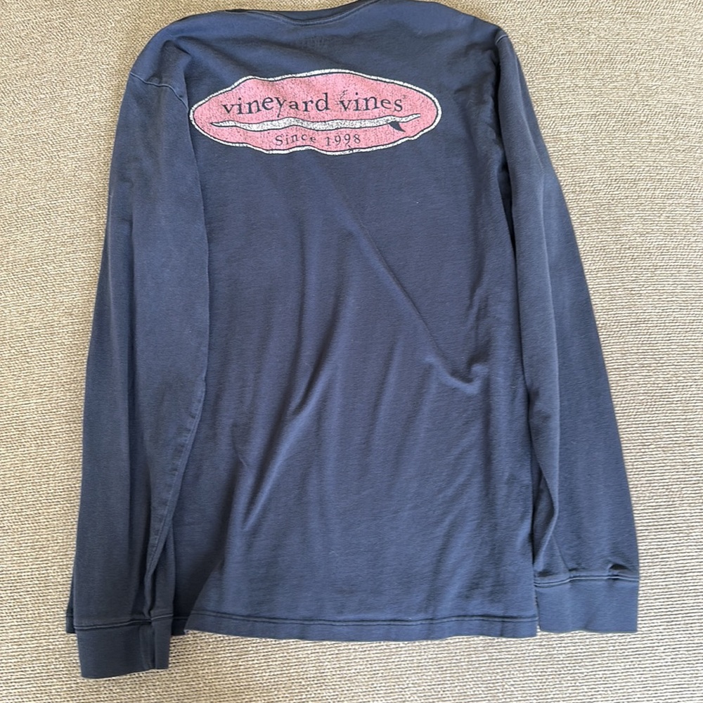 Vineyard, vine, navy long sleeve T-shirt.